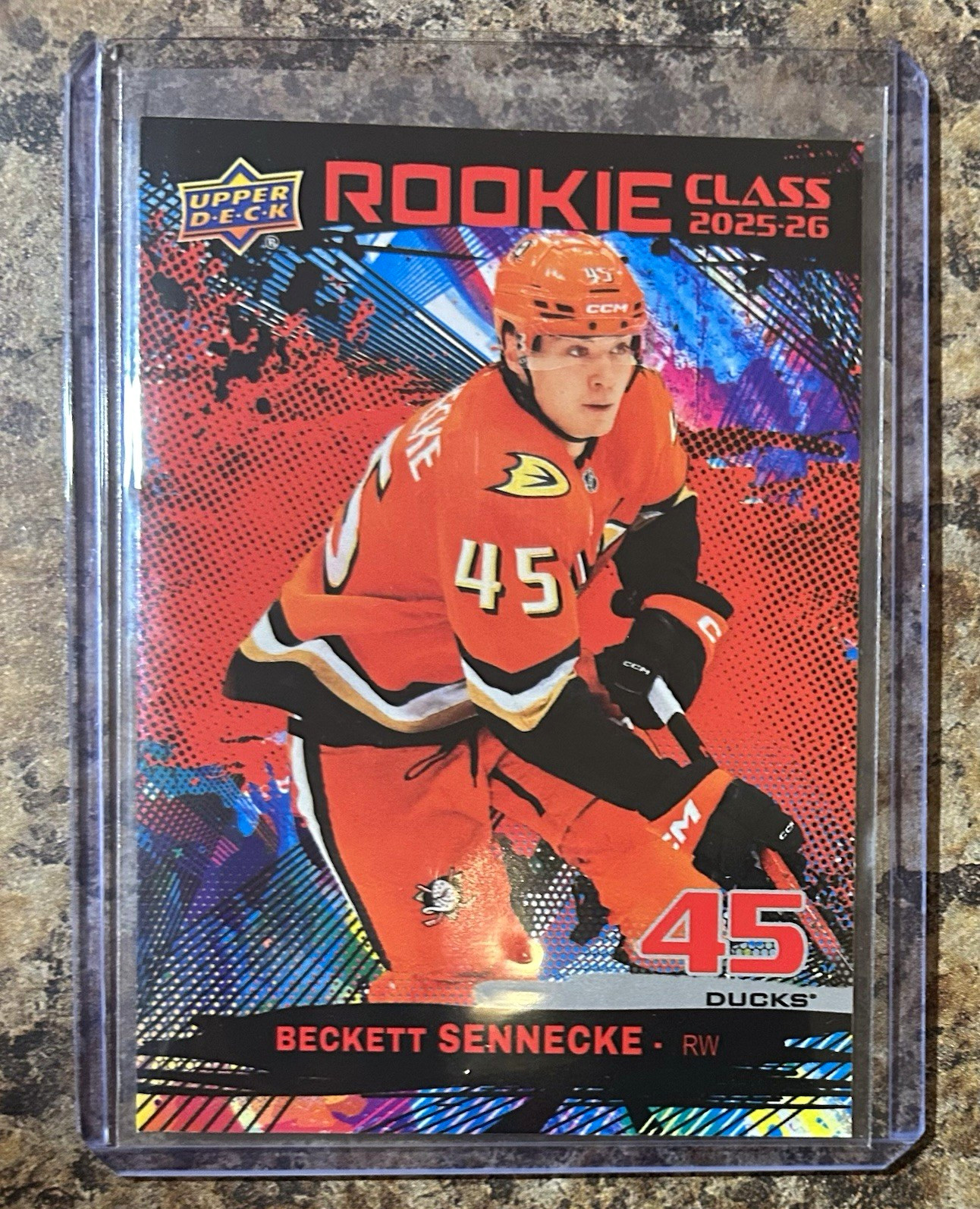 Upper Deck 2025-26 Series 2 Beckett Sennecke Ducks Rookie Class RC-29 Red