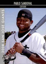 Tarjeta 2008 San Jose Giants Tribuna #23 Pablo Sandoval Carabobo Venezuela VZ