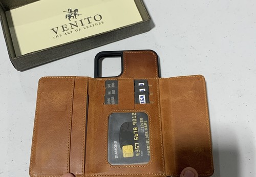 Venito Florence Wallet Case for iPhone XR with Strap Coffee Brown TN03 *NEW* - Picture 3 of 3