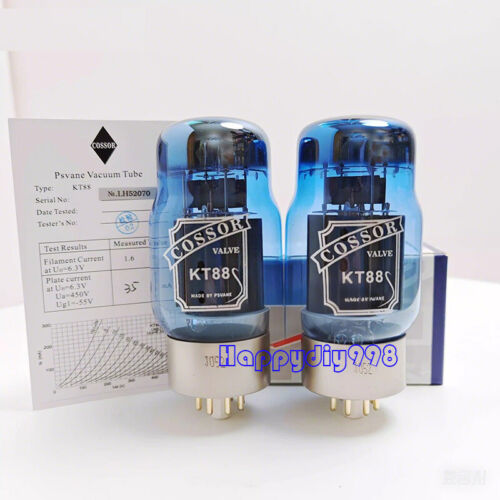 Tubos de vacío amplificador de audio PSVANE Cossor KT88 4 piezas 1 cuádruple de vidrio azul emparejado - Imagen 2 de 3