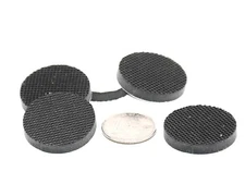 1 1/4” round x 3/16” Tall Rubber Feet  Non-Skid Waffle Pattern  Adhesive Backing