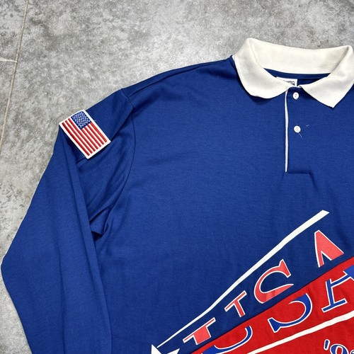 Vintage USA Olympics shirt mens 2XL XXL Rugby polo 1992 dream team AOP Jordan - Picture 5 of 11