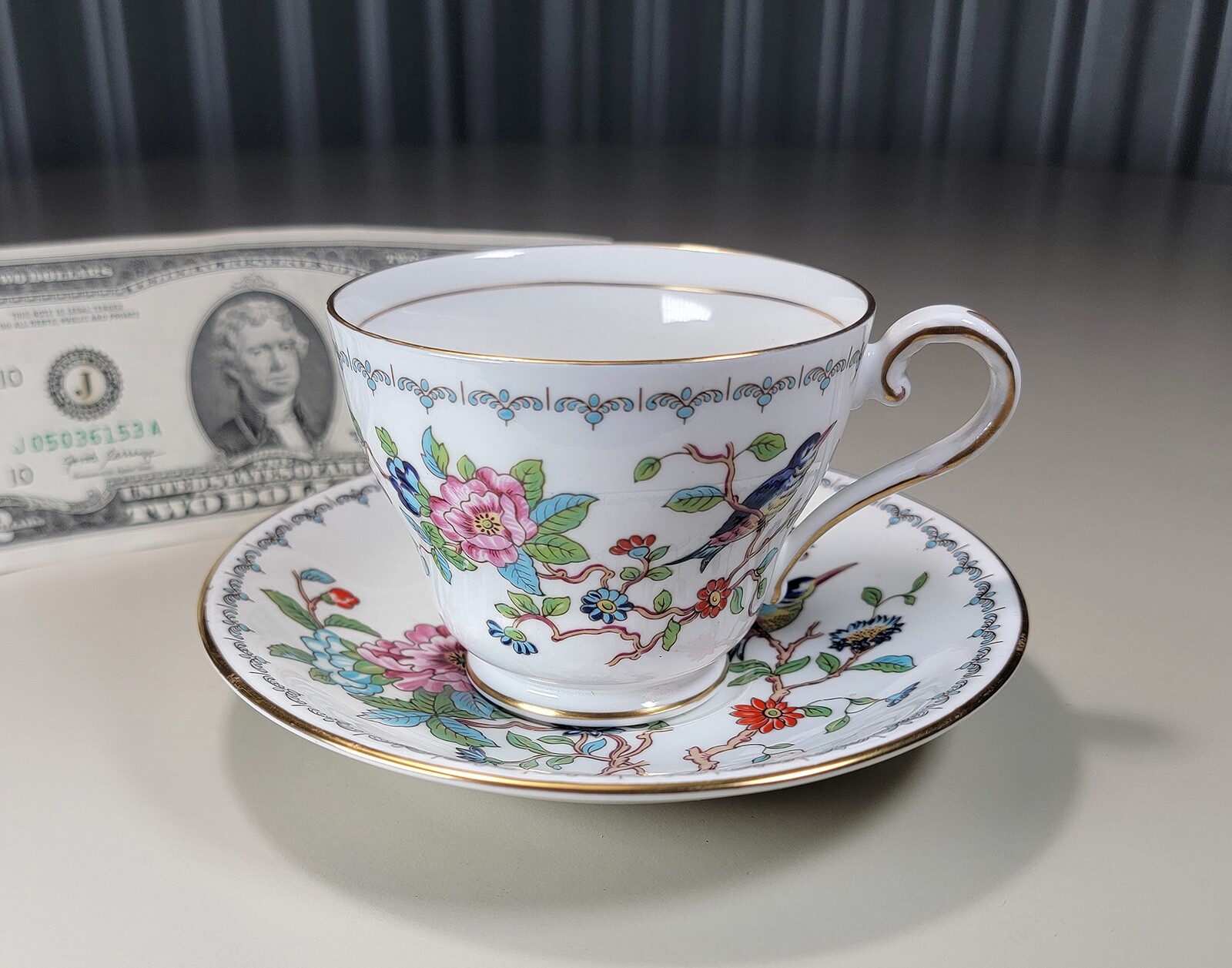 AYNSLEY Pembroke (Gold Trim) Cup & Saucer