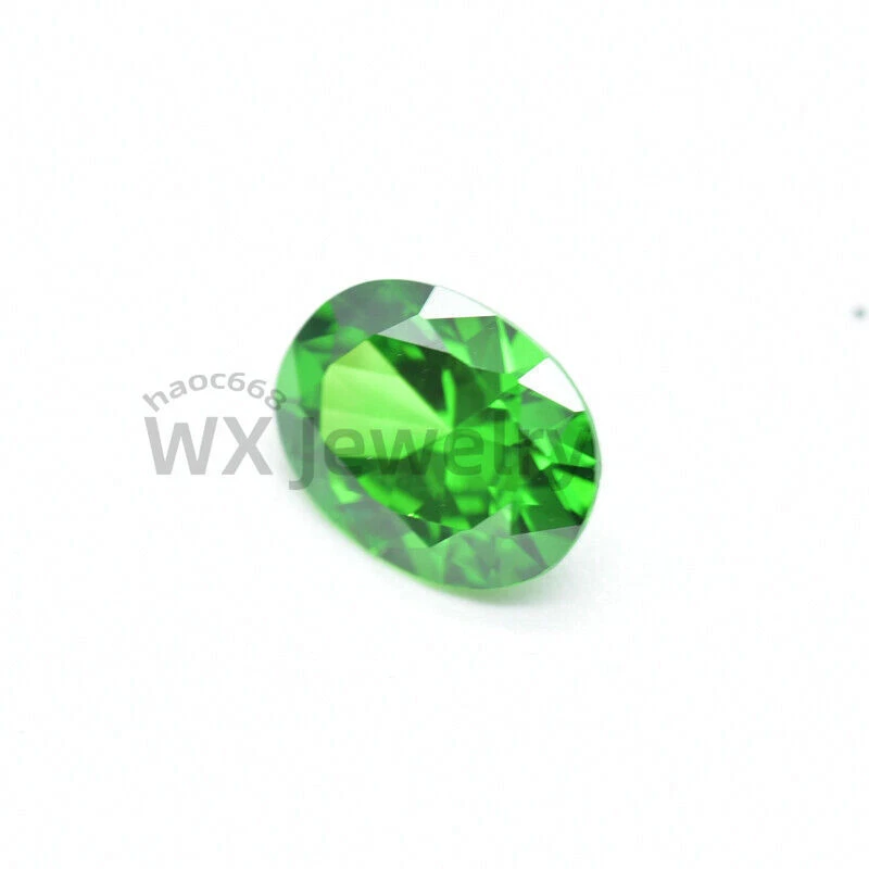 Piedras preciosas sintéticas de alta calidad sueltas circonitas cúbicas 2x3mm-13x18mm corte ovalado verde Foto 2 de 4