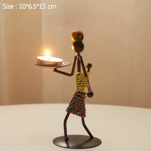 African Style Woman with Baby Metal Candlestick Art Candle Holder Decor Figurine eBay