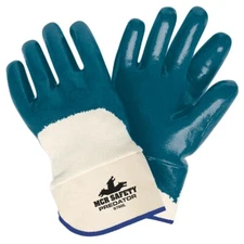 12 PR. Fully Nitrile Palm Coated Smooth Protective Waterproof Work Gloves LARGE