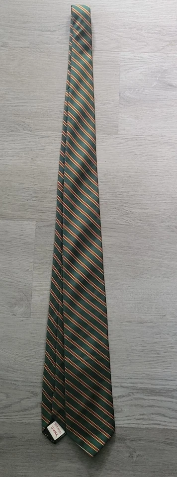 Corbata Burlington Gent para hombre de colección verde dorado rojo a rayas Foto 3 de 4