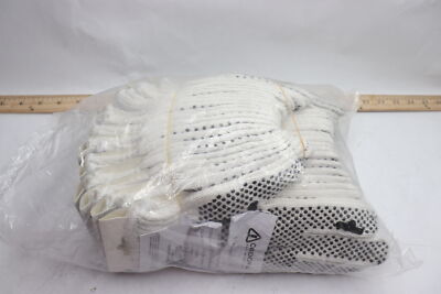 (12-Pair) Cordova White String Knit Gloves with PVC Dots 38551