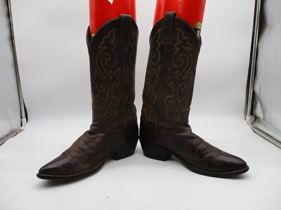 Justin Leather Western Cowboy Boots Brown Pointed Toe Style 2252 Mens 8.5 EE Justin Mens Brown Leather Western Cowboy Boots, 8D. - Etsy main image 4