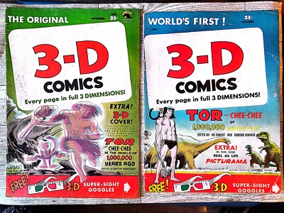 3-D Comics  #1 & #2    Golden Age   1st 3D Comics  In Comic Books  Rare