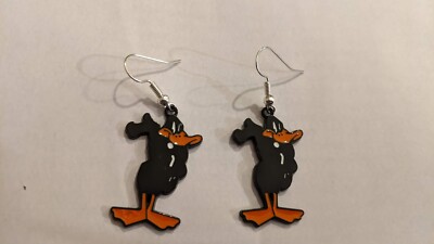 Warner Bros Looney Tunes Daffy Duck Emaille Ohrringe 