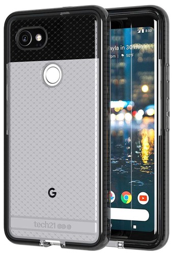 Tech21 Noir Fumée Evo Carreaux Etui Antichoc Coque TPU pour Google Pixel 2 XL