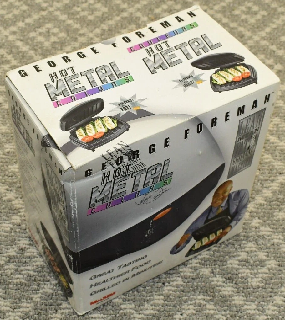 George Foreman Lean Mean Fat Reducing Grilling GR10ASCAN - NEW IN BOX - NOS