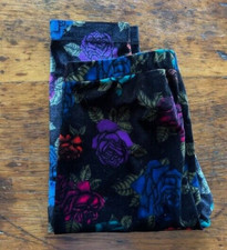 Vintage Betsey Johnson Floral Stretch Velvet Leggings Size P/XS
