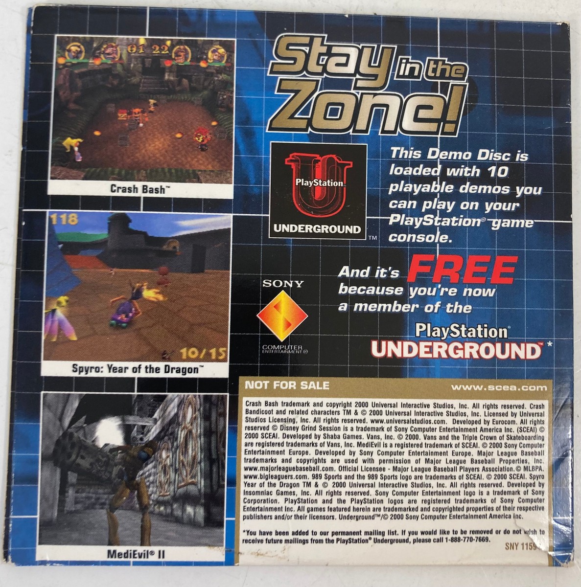 PlayStation Demo Disc- Get In The Zone Spyro Crash Bandicoot