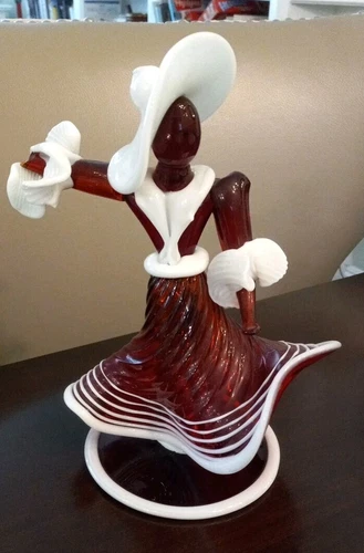 Murano Glass 8" Dancer Sculpture Red Figurine ~ Broken Hand