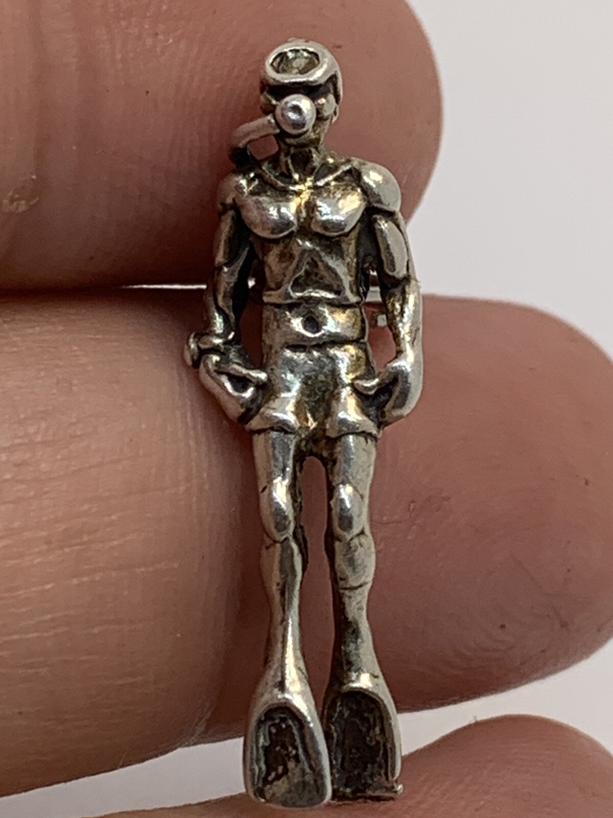 Handcrafted Solid 925 Sterling Silver SCUBA DIVER… - image 3