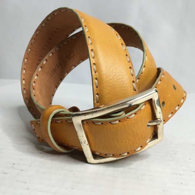 Audrey Talbott Mustard Yellow Genuine Leather Hand Stiched Made in