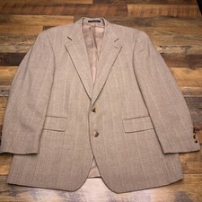 Vintage Chaps Ralph Lauren Sport Coat Mens 44 Beige Herringbone