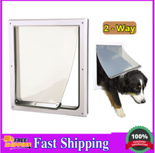 Pet Products 2-Way Locking Dog Door, Medium to X-Large Dogs, White
