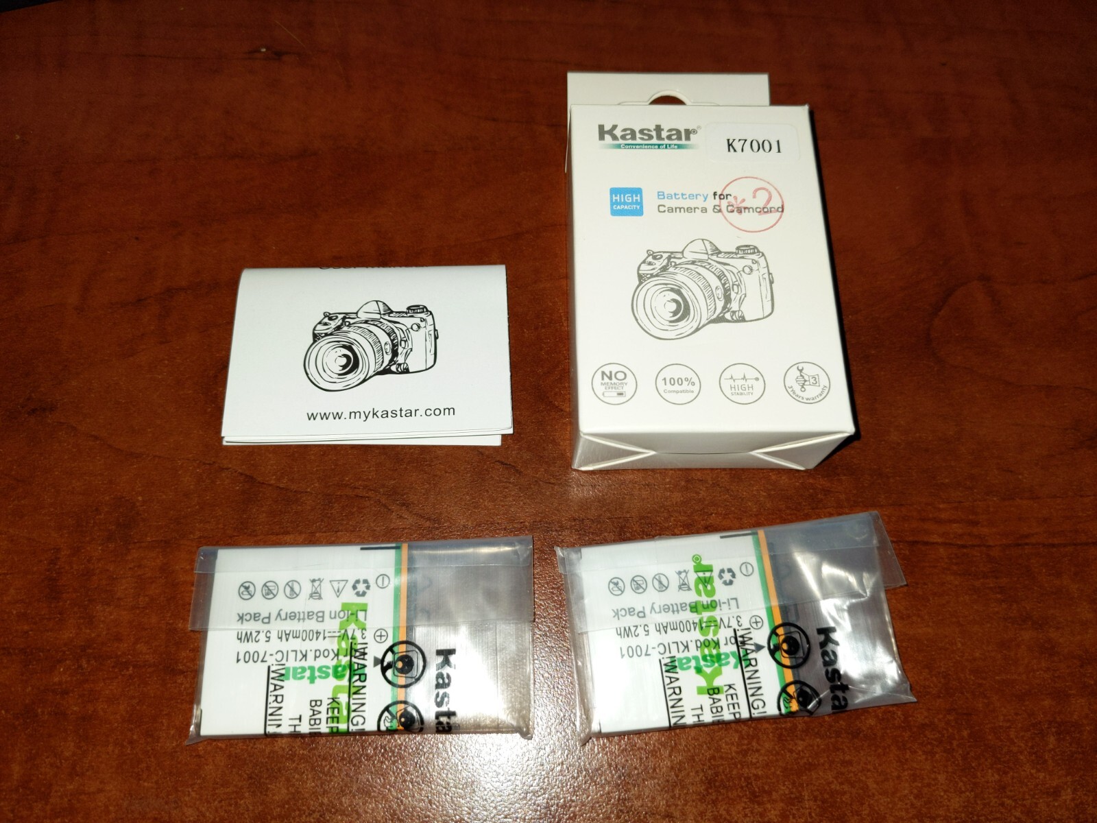 Kastar Batteries TWO (2) for Kodak K7001 EasyShare M853 Zoom M863 M893 IS M1063-image