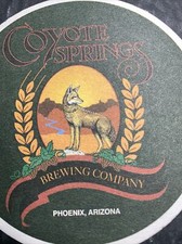 Craft Beer Coaster  Coyote Springs Brewery Phoenix Arizona