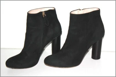 MINELLI Bottines Boots Velours Noir Doublées Cuir Talons Hauts T 39 TBE - Photo 1/4