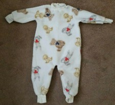 Carter's Fleece Baby One Piece Sleeper Bear Dog Bunny 3-6 Month VTG 90's