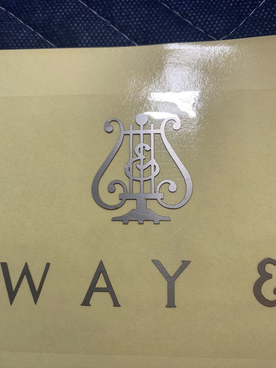 STEINWAY & SONS Grand Piano Fallboard Nickel Brass metal Decal