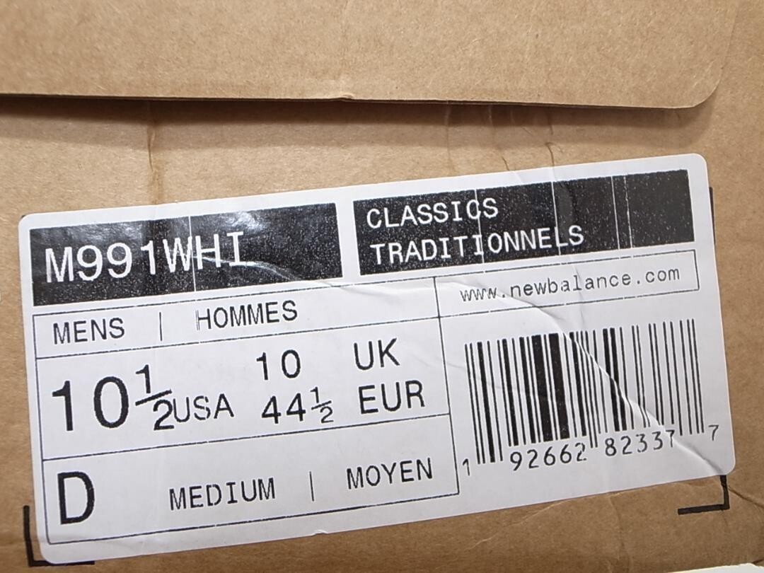 NEW BALANCE M991WHI 991 991WHI WHITE MADE IN ENGLAND US10.5 | eBay