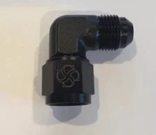 X568 -4AN Flare 90 Degree Fitting Female/Male Union BLACK