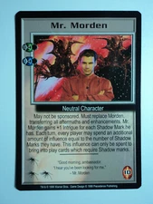 1998 BABYLON 5 CCG - THE SHADOWS - RARE CARD - MR. MORDEN 