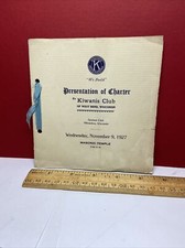 old 1927 Program & Dinner menu Kiwanis Club Meeting West Bend WI Wis Wisconsin