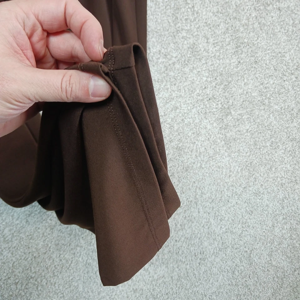 Susan Graver Everyday Pants Womens L Brown Elastic Waist Stretch Wide Leg Comfy - Image 4 of 4