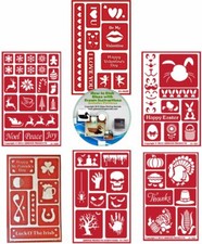 Holiday 6 Pack Reusable Stencils: Christmas, Valentines, Easter, St. Pats, etc