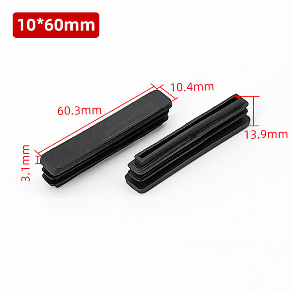 10pcs Square Plastic Black Blanking End Cap Tube Pipe Insert Plug Bung 10x10~50x50mm Chair Leg Feet Pads Covers Floor Protector – Buy The Best Products In The Online Store - Foto 8