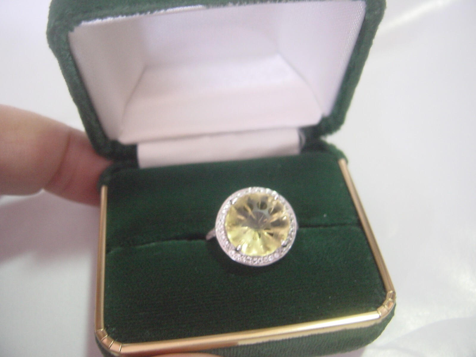 superb Solid Silver Ring-Unusual cut-NATURAL LEMO… - image 1