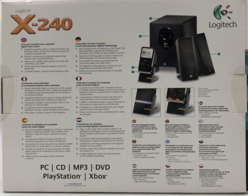 Logitech X-240 Speaker System Brand New Factory Sealed w Integrated MP3 Cradle - Picture 3 of 7