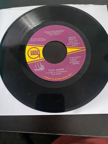 Rick James-Cold Blooded (Vocal & Instrumental) 1983-Gordy 1687GF-45 RPM-7"-Mint - Picture 3 of 3