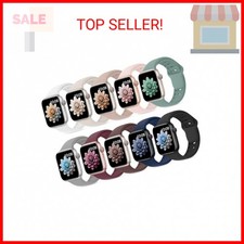 10 Pack Silicone Bands Compatible with Apple Watch 38mm 40mm 41mm 42mm 44mm 45mm