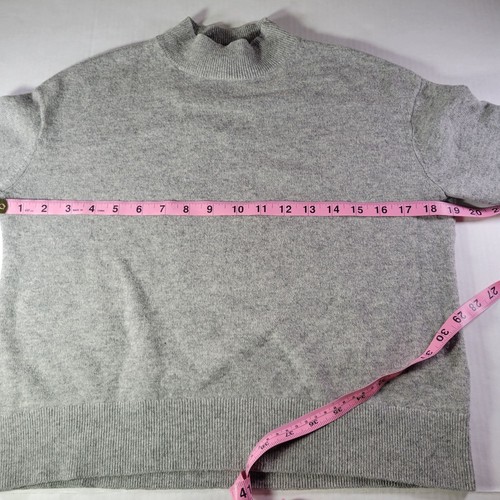 Everlane Gray Cashmere Blend Mock Neck Cropped Pullover Sweater Size XXS - Picture 5 of 7