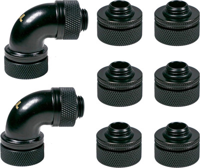 Pacific DIY 16Mm OD PETG Compression Fitting Kit Black - CL-W260-CU00BL-A