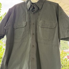 5.11 Tactical Series Shirt Mens Large Green Short Sleeve Button Front Cotton