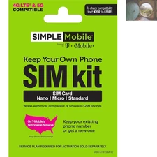 4G LTE Prepaid SIM Kit - Compatible with GSM Phones, User-Friendly Activation