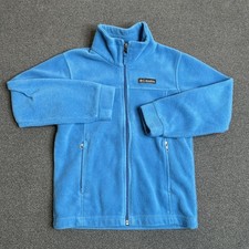 Columbia Fleece Jacket Kids Small Blue Full Zip Pockets Lightweight Warm