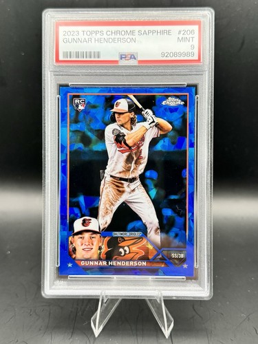 Topps 2023 Chrome Sapphire Gunnar Henderson #206 Rookie RC PSA 9 Orioles