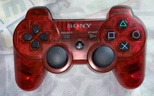 Clear Crystal Red PS3 Controller Rare (Sony Playstation,PS3) New Battery, TESTED