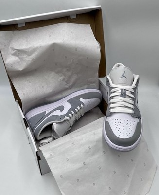 Nike Air Jordan 1 Low Wolf Grey Women 11 Men 9.5 Grey & White Sneaker DC0774-105