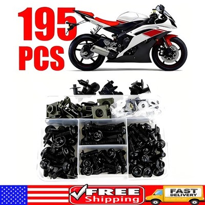 Black Complete Fairing Bolt Screws Kit For Kawasaki Ninja ZX6R 7R ZX9R ZX12R