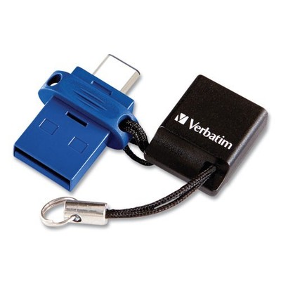 Verbatim Store n' Go Dual USB 3.0 Drive for USB-C Devices, 64 GB, Blue, 2/Pack